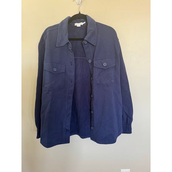 NWT Good American Longline Shacket in Ink Blue SZ 00/0 - Picture 3 of 5
